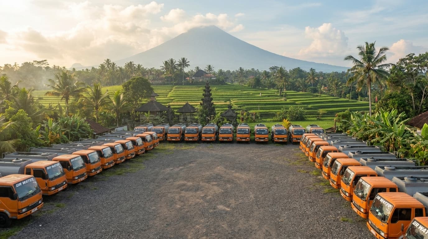Truk pengiriman air bersih DR Water Supply di Bali